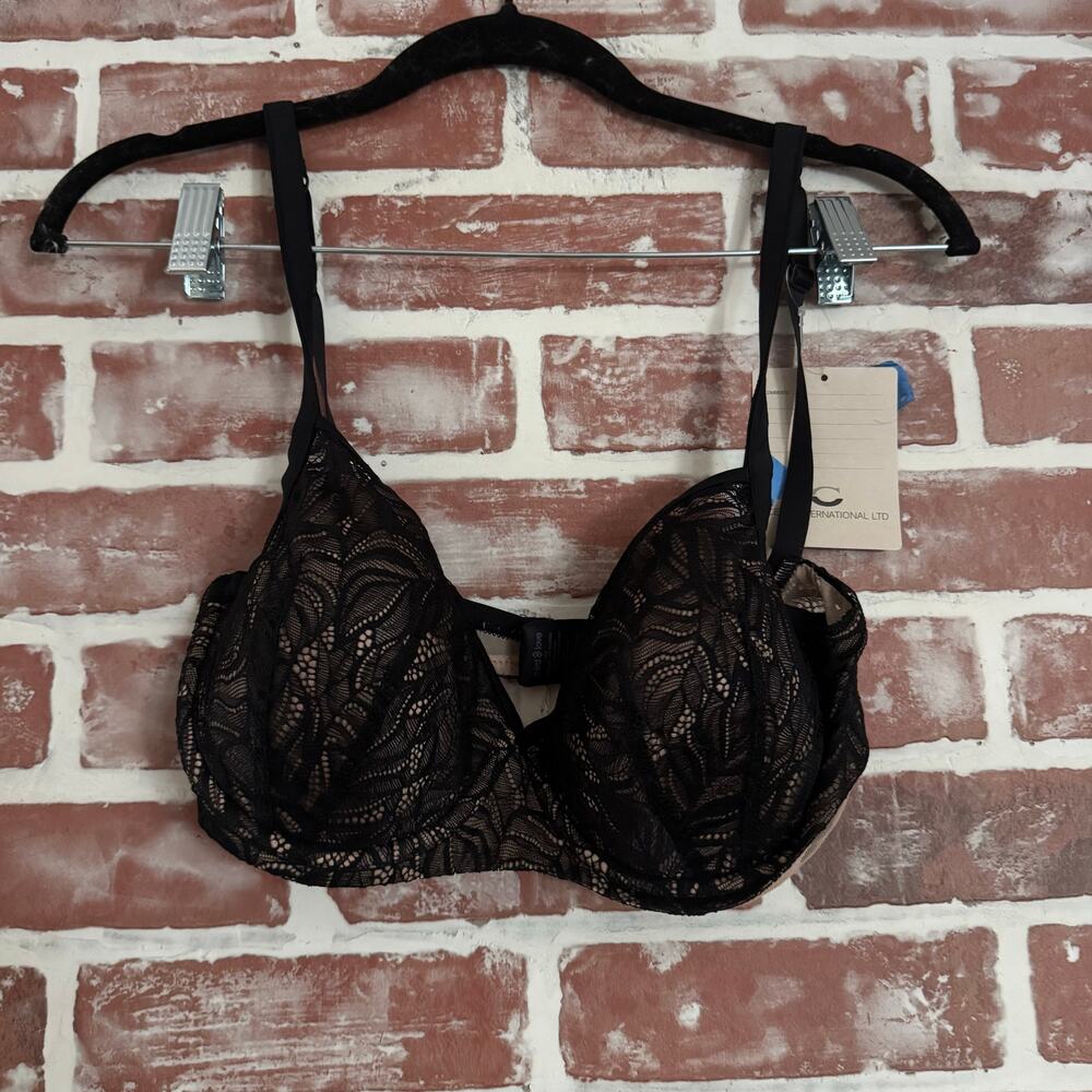 NWT ThirdLove Eco Lace Balconette Bra Black Nude Underwire 32E